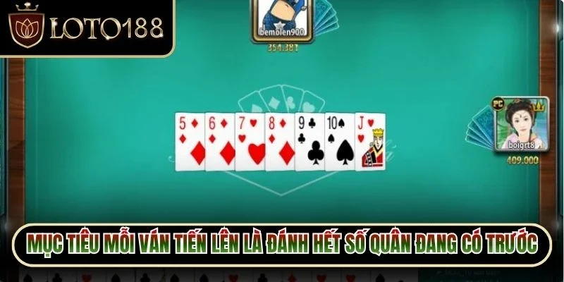 Tiến Lên Đếm Lá Loto188 - Khám Phá Luật Chơi Hay 2 Mục tiêu mỗi ván tiến lên là đánh hết số quân đang có trước những người còn lại