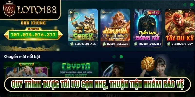 Đăng Nhập Loto188 1 Quy trình được tối ưu gọn nhẹ, thuận tiện nhằm bảo vệ an toàn